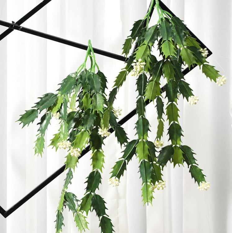 Artificial Crab Cactus Schlumbergera Bush Hanging Decoration 21 Inch Thanksgiving Cactus