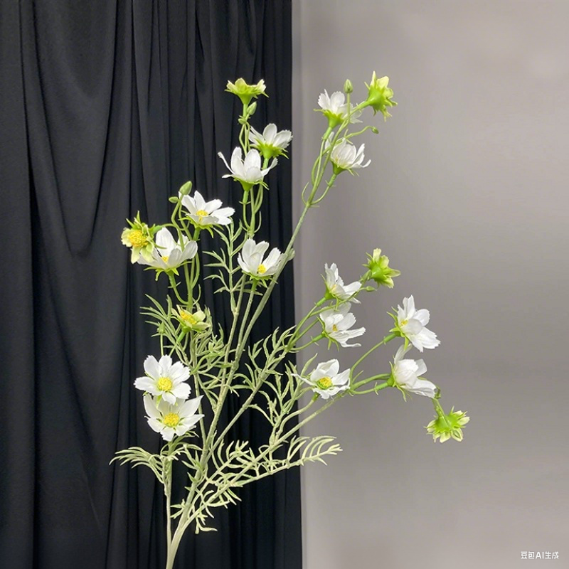 36.7 Inch Artificial Cosmos Flowers, Lifelike Silk Cosmos Blooms for Home Decor, 1 Stem