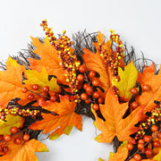 20 Inch Harvest Maple Berry Vine Wreath 1 Pc Artificial Fall Autumn Decor