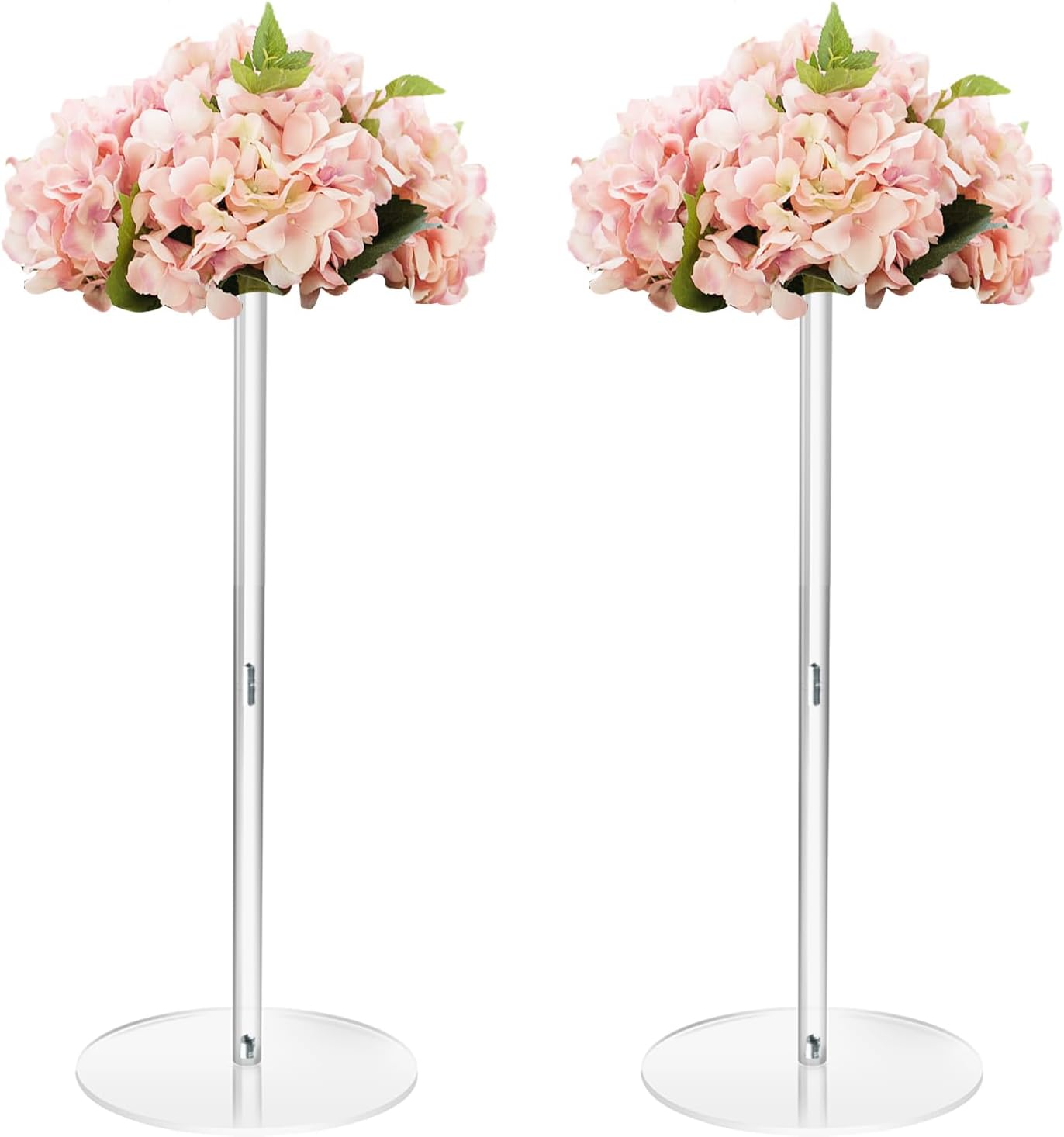 Bulk 2Pcs Acrylic Flower Stand Clear Round Vase Wedding Table Centerpiece for Engagements Birthday Parties and Home Décor Wholesale