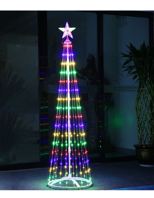 205 LED Prelit Artificial Christmas Cone Tree with Star Topper, Remote & APP Control, 16 Color Modes, Indoor Outdoor Decor, Bulk Wholesale