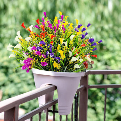 Bulk 10 Bundles Artificial Calla Lily UV Resistant Fake Flowers for Outdoor and Home Decor Wholesale