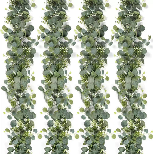 Bulk 2 Pack Eucalyptus Garland 5.91 Ft Artificial Greenery Garland Vines for Wedding Party Home Table Decor Wholesale