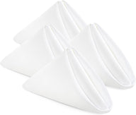 Bulk 24 Pcs White Cloth Napkins 20x20 inches 100% Polyester Dinner Napkins with Hemmed Edges Washable for Weddings Parties Dinners Wholesale