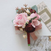 Pink Rose Mum Boutonnieres and Corsages Bulk Set, Artificial Flowers, Multiple Pieces