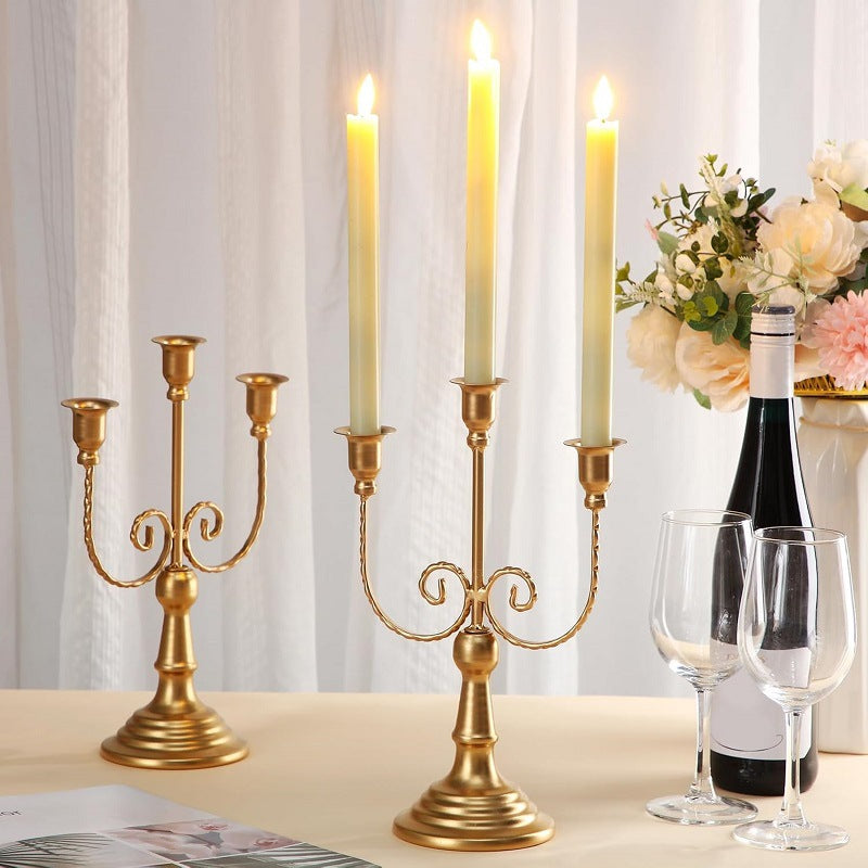 Bulk 3 Arm 10" Gold Candle Holders Wedding & Party Centerpiece Candlestick Holders for Dining Room Birthday Holiday Wholesale