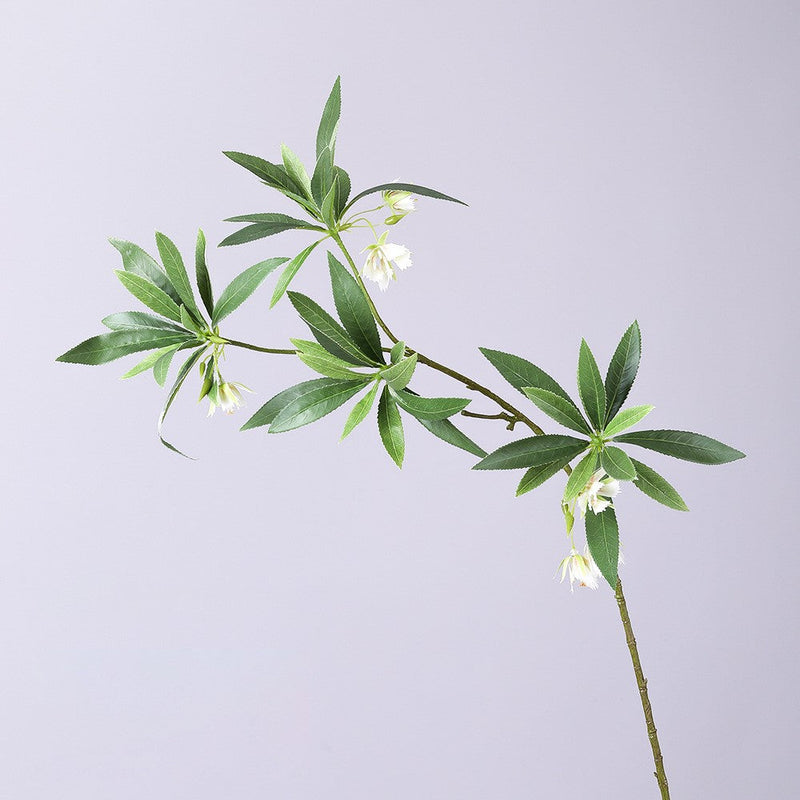 Artificial Elaeocarpus Flower Foliage Stem 35 Inch 10 Pcs Bulk Silk Leaves