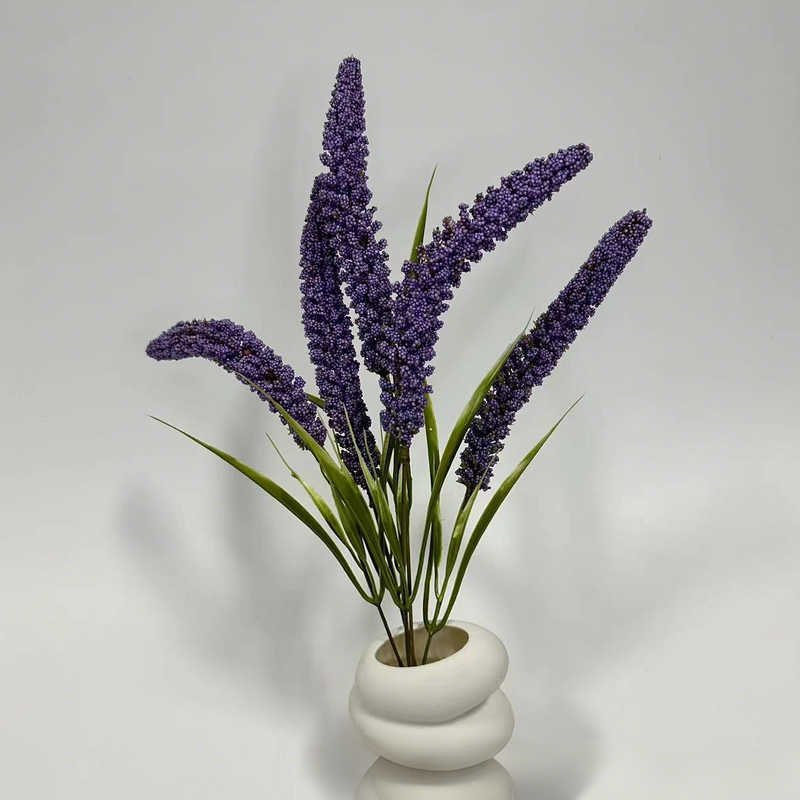 18.5-Inch Artificial Sage Flowers, 3 Stems Realistic Faux Greenery for Vase Arrangements, Home Decor, Wedding Backdrops