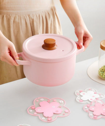 Bulk 3 Pcs PVC Sakura Coasters Cute Non-Slip Washable Silicone Placemat for Party Dining Decor Wholesale