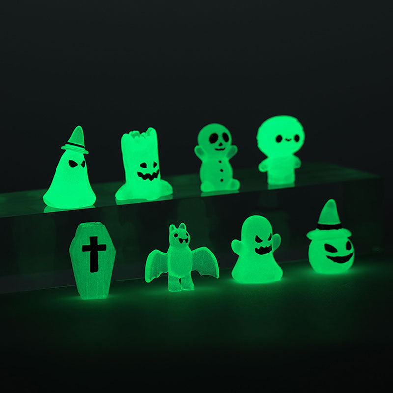 Halloween Decorations Glow-in-the Dark Fairy Garden Statues Miniature Spooky Tree Spirits for Miniature Landscape Decor