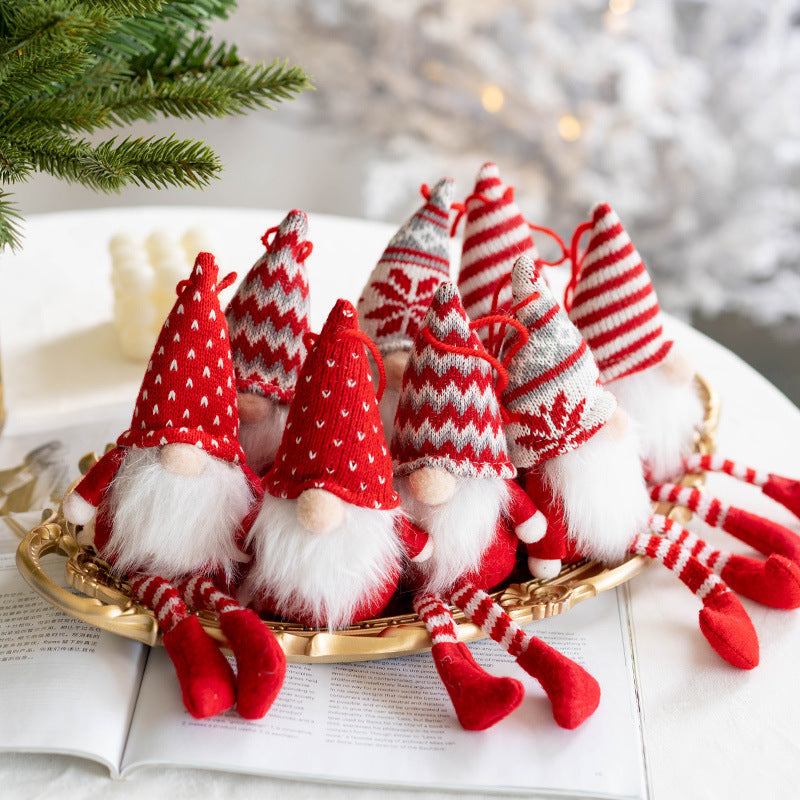 Faceless Gnome Plush Pendant Christmas Tree Ornament 6 Inch Bulk Holiday Party Decor