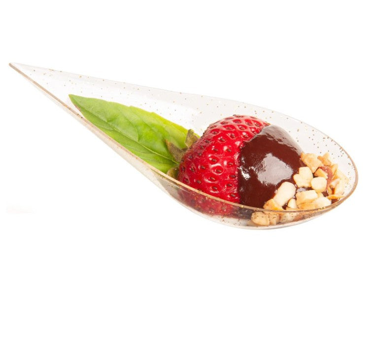 Clear Mini Dessert Spoons and Appetizer Plates Professional Grade Recyclable Small Serving Platters for Events