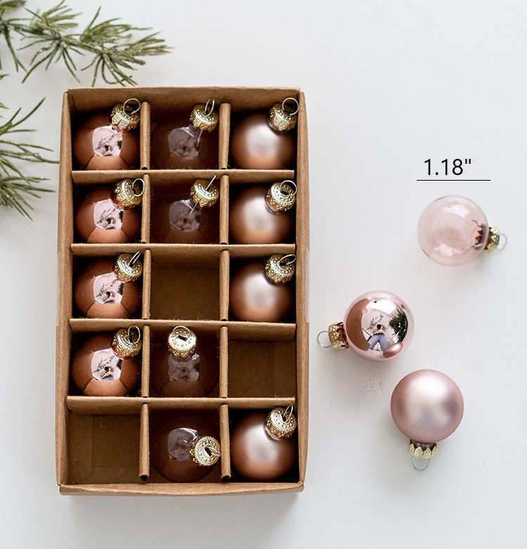 25 Pcs Glitter Glass Christmas Ball Ornaments Hanging Decorations Bulk Set