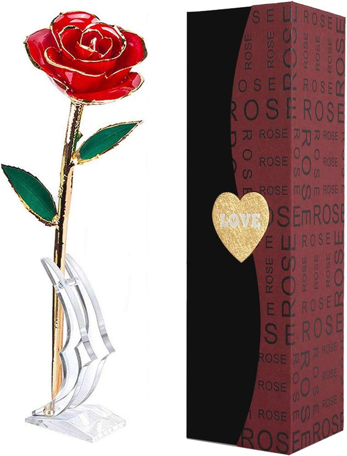 Bulk 24K Gold Dipped Rose with Stand Real Long Stem Eternity Rose Romantic Gift for Mom Woman Valentine's Day Anniversary Birthday Wholesale