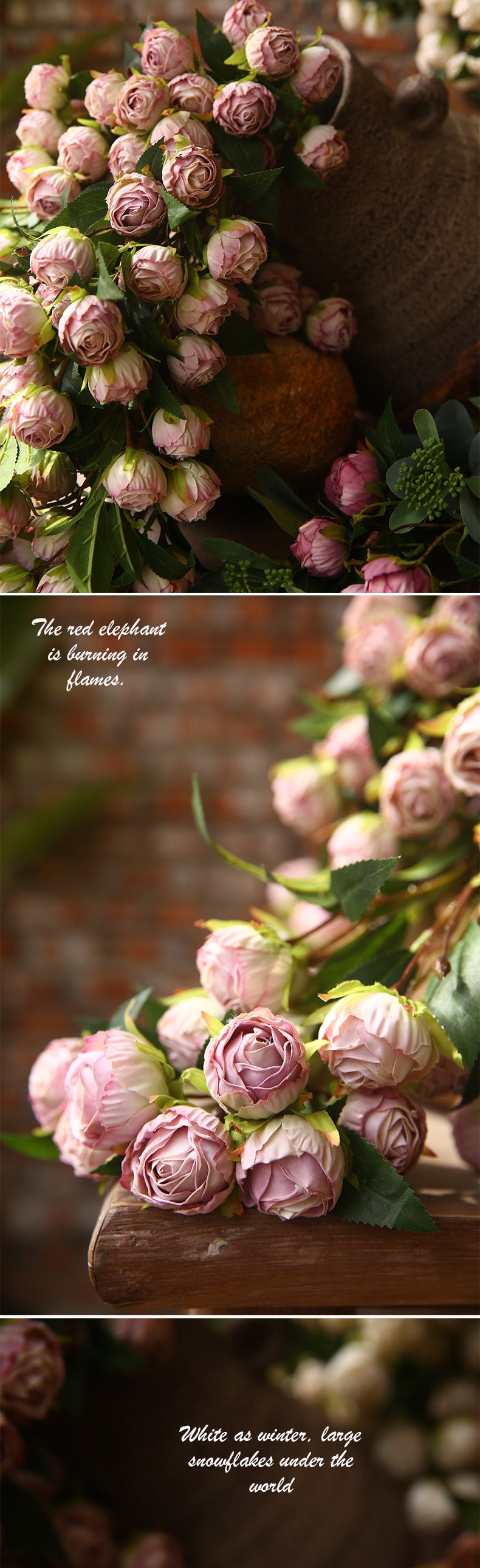 20 Inch Artificial Silk Rose Buds Long Stems 20 Pcs Bulk Flowers