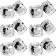Bulk 12 Pcs Silver Napkin Rings Napkin Holders for Weddings Party Decorations and Table Settings Wholesale