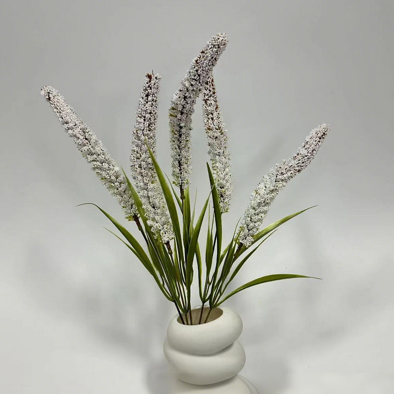 18.5-Inch Artificial Sage Flowers, 3 Stems Realistic Faux Greenery for Vase Arrangements, Home Decor, Wedding Backdrops