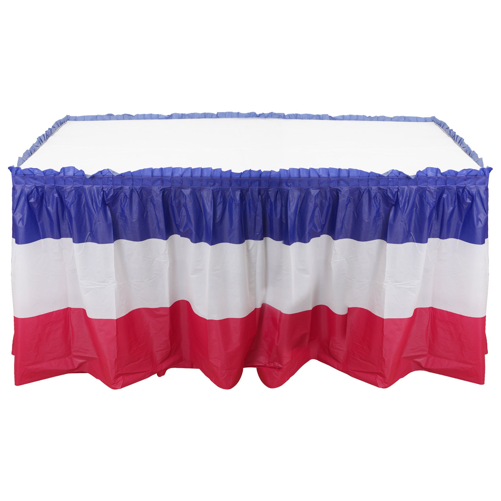 Bulk 10 Pcs Rectangular Patriotic Striped Table Skirt 28.7*167.7 inches Carnival Party Decoration Wholesale