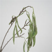 28 Inch Green Artificial Carob Bean Stems Bulk Flower Arrangement 10 Pcs