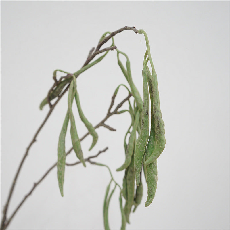 28 Inch Green Artificial Carob Bean Stems Bulk Flower Arrangement 10 Pcs