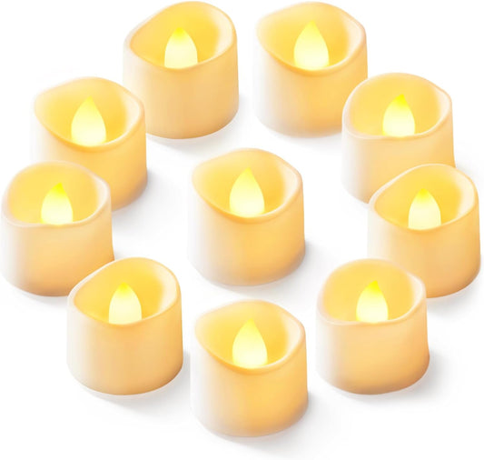 Premium Reusable LED Tea Lights 12 Pack Frosted Flickering Wedding Anniversary Votive Centerpiece Table Settings Eco Friendly