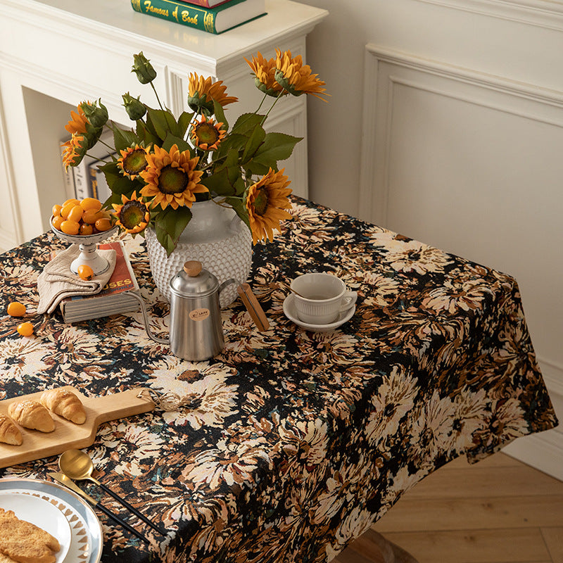 Bulk Bohemian Oil Painting Style Thick Tablecloth Decorative and Durable Table Cover Wholesale