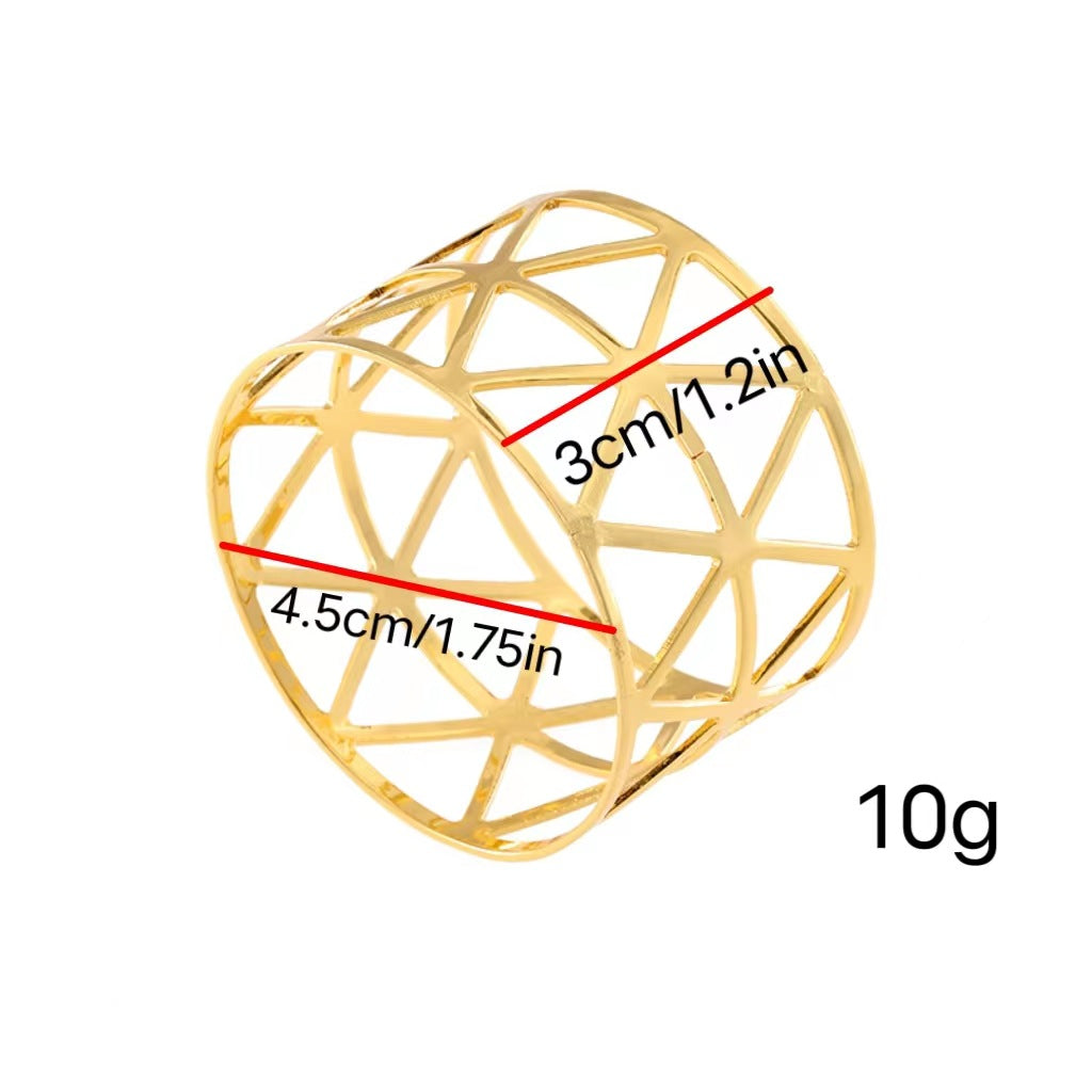 Bulk 12 Pcs triangular Metal Napkin Rings Suitable for Hotel Wedding Holiday Party Decoration Wholesale