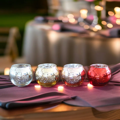 Bulk 12 PCS Electroplated Glass Ball Tealight Candle Holders For Wedding Bridal Shower and Party Table Centerpieces Home Decor Wholesale