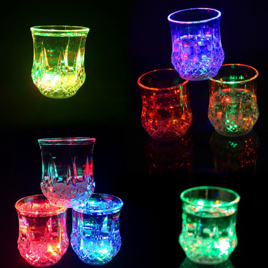 Bulk 6 Pcs Plastic LED Clear 10 oz Clear Wine Glasses Wholesale