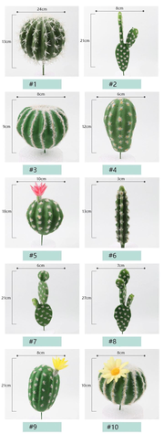 Artificial Mini Cactus Succulents 12 Pcs Bulk Tropical Desert Landscape Faux Plants
