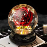 Bulk Red Silk Rose in Glass Dome with LED Lights Romantic Gifts for Mom Women Valentine's Day Birthday Anniversary Wedding Wholesale