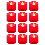 Premium Reusable LED Tea Lights 12 Pack Frosted Flickering Wedding Anniversary Votive Centerpiece Table Settings Eco Friendly