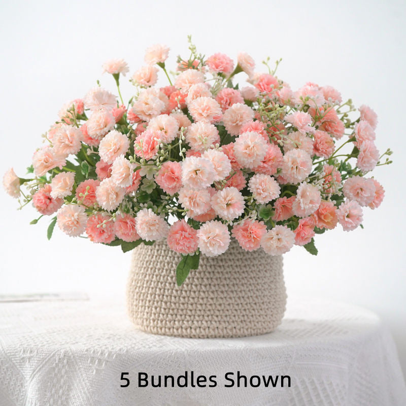 12 Inch Artificial Carnation Bush Bouquet 6 Stems Silk Flowers Bulk Wholesale