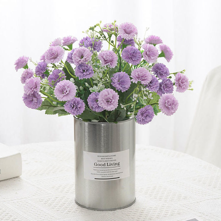 12 Inch Artificial Carnation Bush Bouquet 6 Stems Silk Flowers Bulk Wholesale