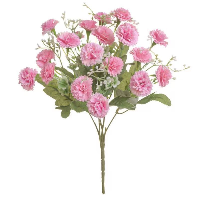 12 Inch Artificial Carnation Bush Bouquet 6 Stems Silk Flowers Bulk Wholesale