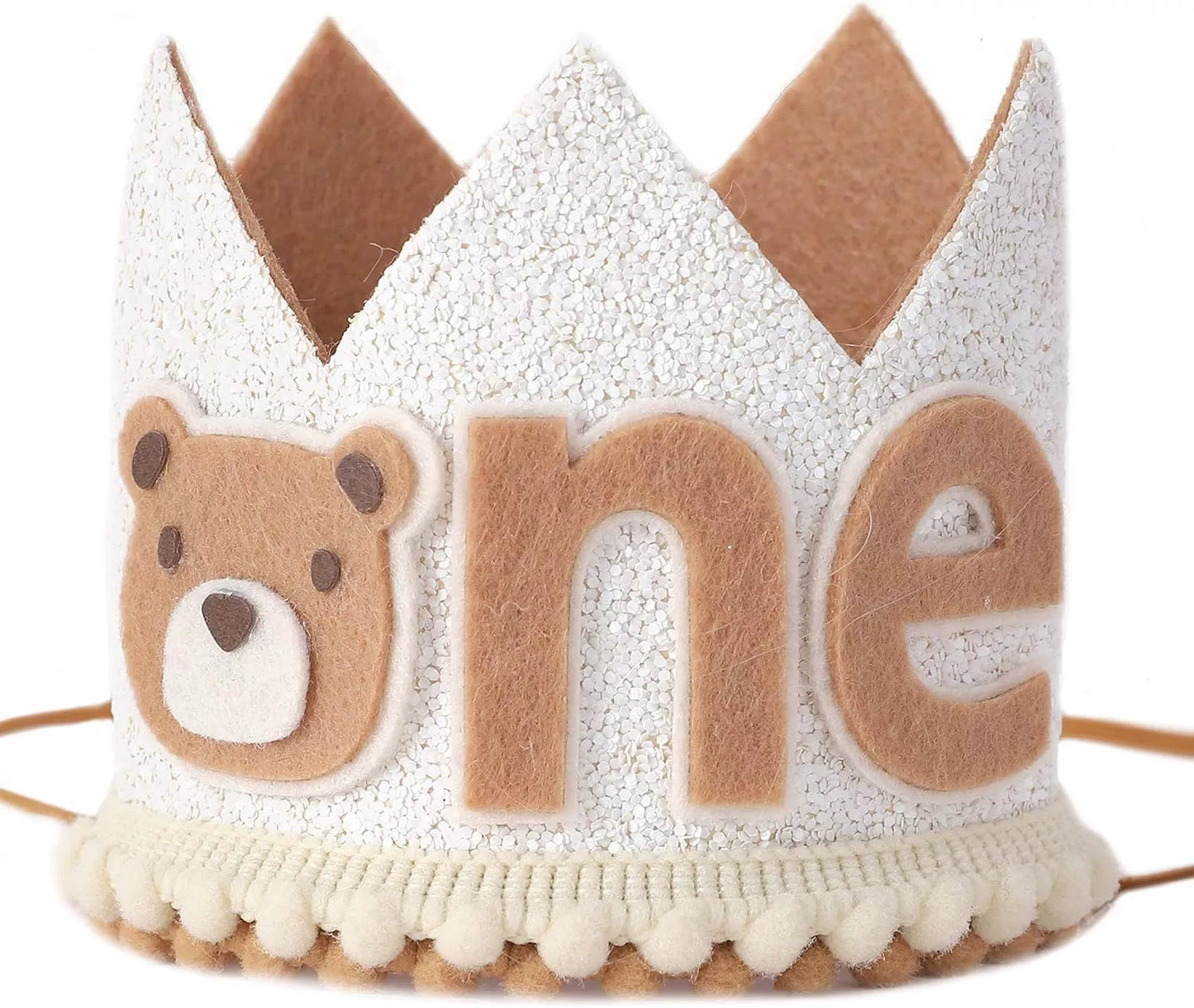 1st Birthday Glitter Bear Crown - Baby Party Decoration for First Birthday Celebrations