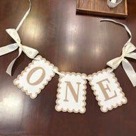 1st Birthday "ONE" Banner with Bows - Pink & Blue Felt Party Decor for High Chair & Backdrop