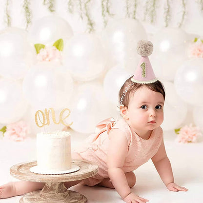 1st Birthday Party Hat for Babies - Glittery Number 1 Cone Hat for Toddler First Birthday Decor & Photo Props