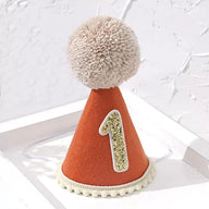 1st Birthday Party Hat for Babies - Glittery Number 1 Cone Hat for Toddler First Birthday Decor & Photo Props