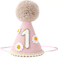 1st Birthday Party Hat for Babies - Glittery Number 1 Cone Hat for Toddler First Birthday Decor & Photo Props