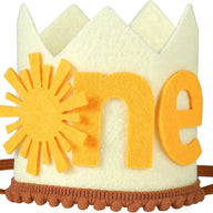 1st Birthday Sun Crown for Kids - Party Decoration Hat for First Birthday Celebrations