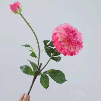 2 - Head Artificial Dahlia Flowers - 29.5 Inch Home/Wedding Decor