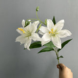 2 - Head Double - Petal Mini Lily Artificial Flowers, Realistic Table Centerpiece