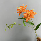 2 - Head Double - Petal Mini Lily Artificial Flowers, Realistic Table Centerpiece