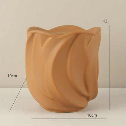 2-Pack Ceramic Leaf-Shaped Candlestick Holders - Minimalist European Style Table Decor