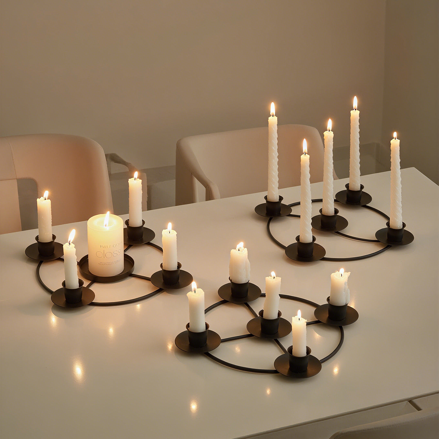 2-Pack Multi-Head Metal Candelabra (4/5 Arms) - Romantic Dinner & Wedding Decor