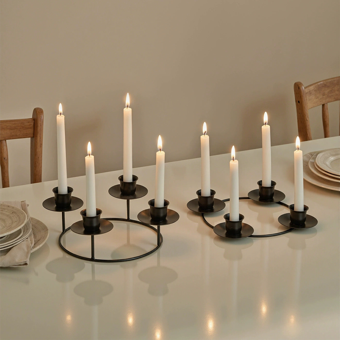 2-Pack Multi-Head Metal Candelabra (4/5 Arms) - Romantic Dinner & Wedding Decor