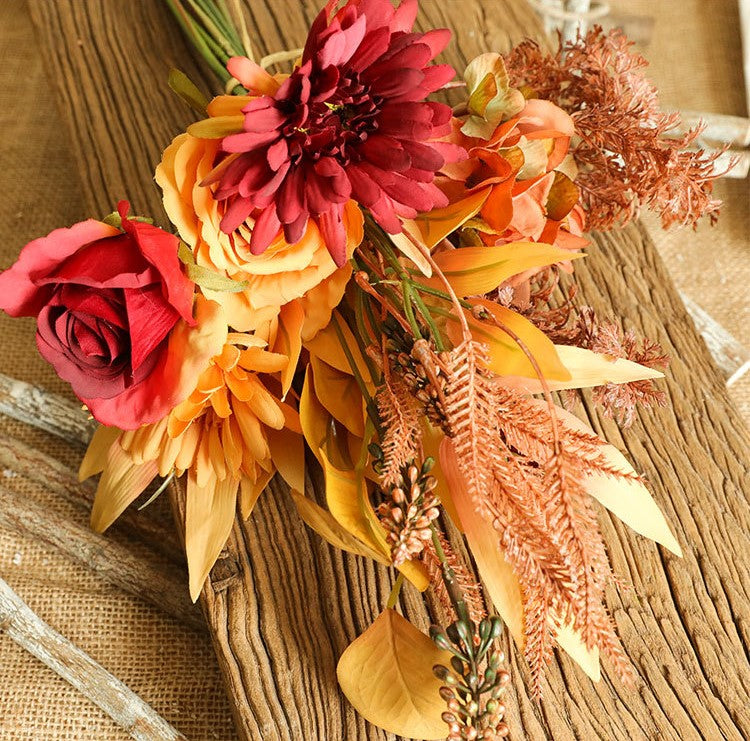 Artificial Silk Flowers Bouquet 10 Pcs Bulk Wedding Table Centerpiece Arrangements