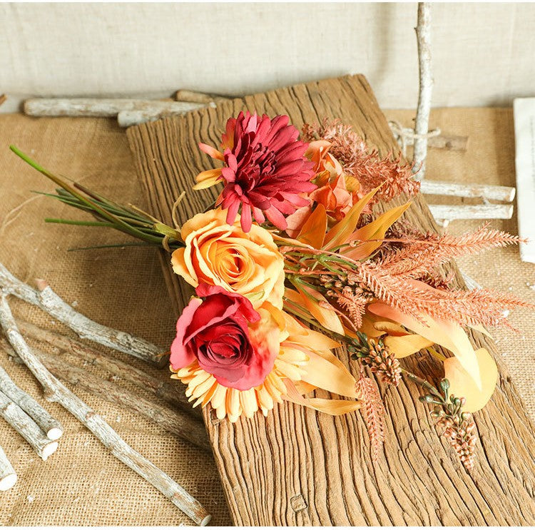 Artificial Silk Flowers Bouquet 10 Pcs Bulk Wedding Table Centerpiece Arrangements