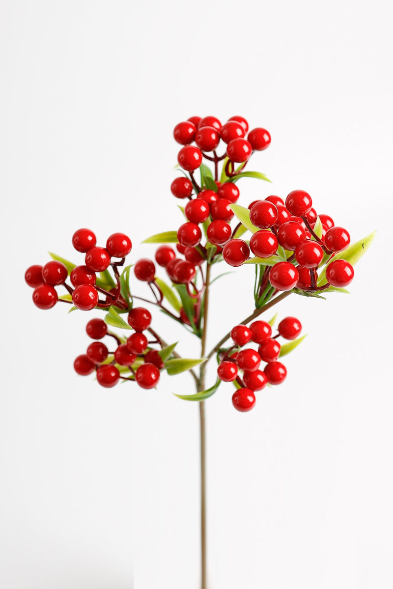 14 Inch Holly Berry Stems Picks 12 Pcs Artificial Christmas Berries Faux Holiday Decor
